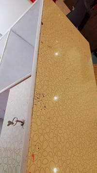 wooden table with original glass top