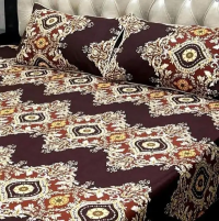 Printed Double Bed Sheet Set - 3pcs Crystal Cotton Collection