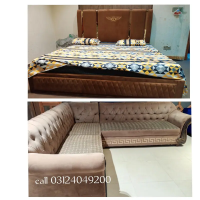 bed and corner sofa