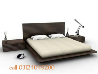 plate form wooden bed with two sides